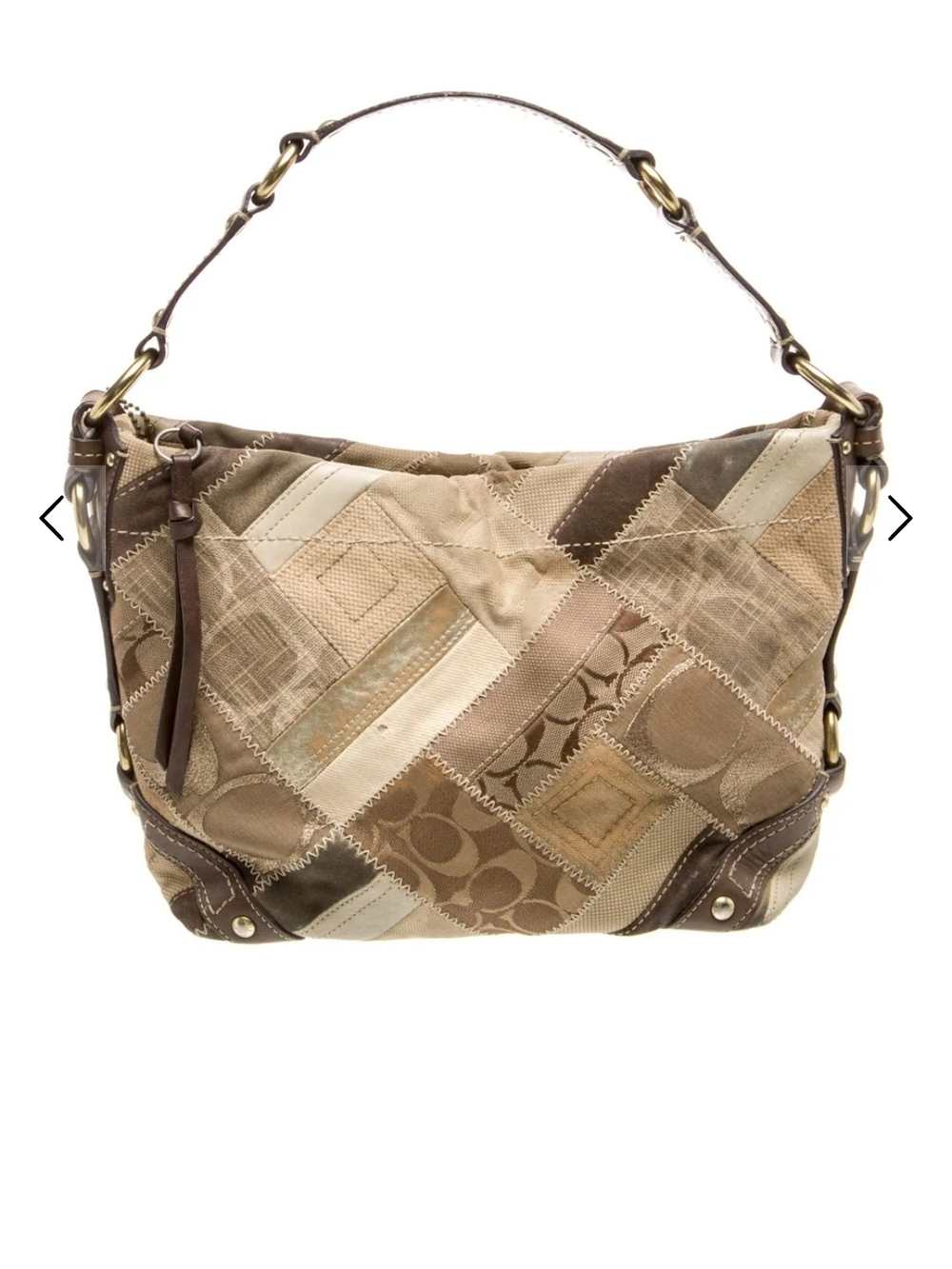Coach Patchwork Hobo Bag in Taupe Brown Y2K 90's